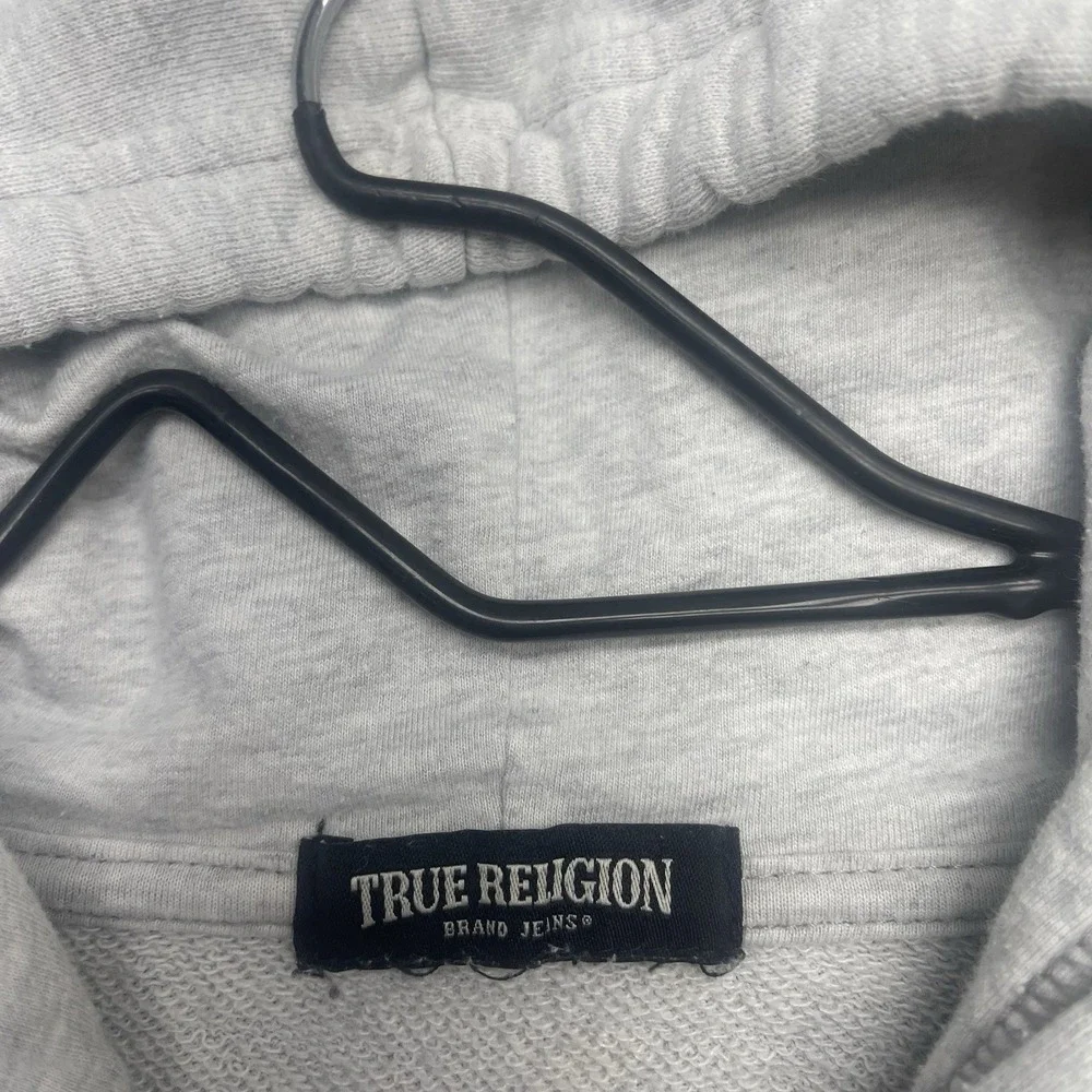 True Religion Hoodie Mens Medium World Tour Graphic Full Zip Up Sweatshirt y2k